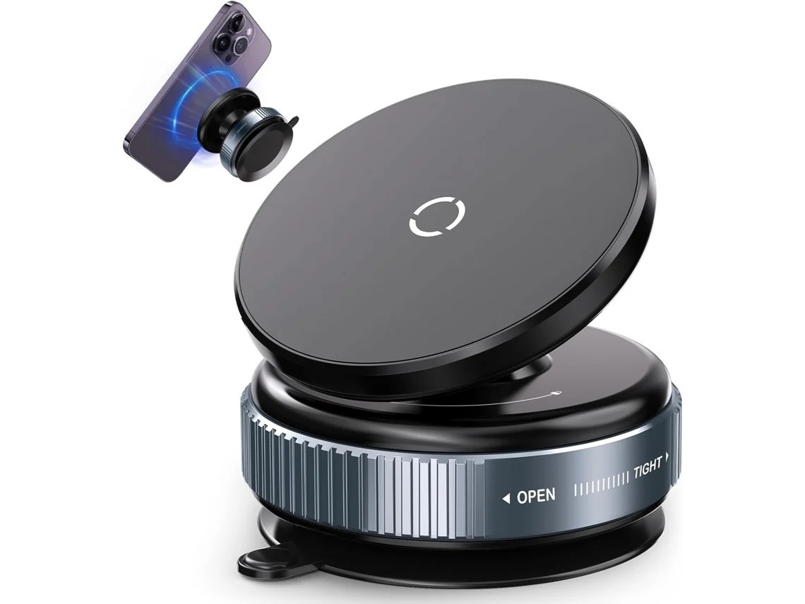 Suporte Magnético Para Telefone Com Ventosa A Vácuo 360°, Suporte Ajustável Para Telefone Com Ventosa E Viva-voz (preto)