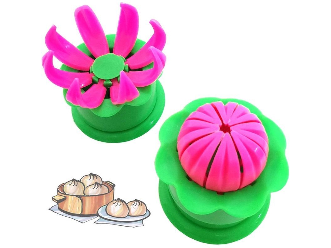 Formas para fazer pãezinhos recheados, 2 peças, tamanho mini, diâmetro de 1,7 polegadas, design de flor de lótus