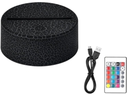 Luz Noturna 3d Com Base Que Muda De Cor Interface Usb Visor Led
