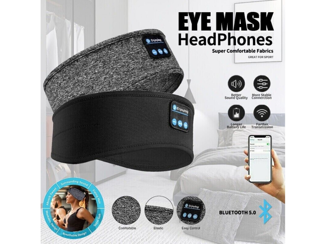 Fones De Ouvido Sem Fio Com Máscara Para Os Olhos, 2 Peças, Bluetooth 5.0, Estéreo, Para Dormir, Música, Faixa De Cabeça