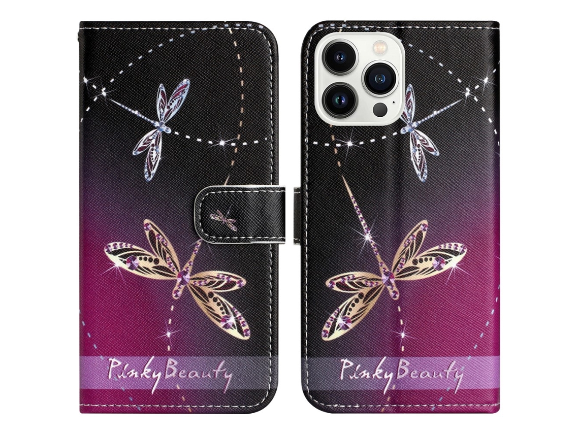 Capa Em Couro Pu Para Apple Iphone 16 Pro Max - Libélula