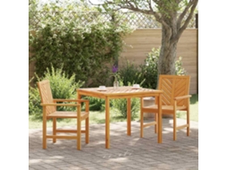 Vidaxl Conjunto De Jantar Para Jardim 3 Unid. Castanho