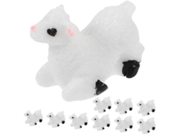 Kit de 10 Estatuetas de Animais em Resina, Estilo Desenho Animado, Fofas e Delicadas, Perfeitas para Decoração de CHABERLU