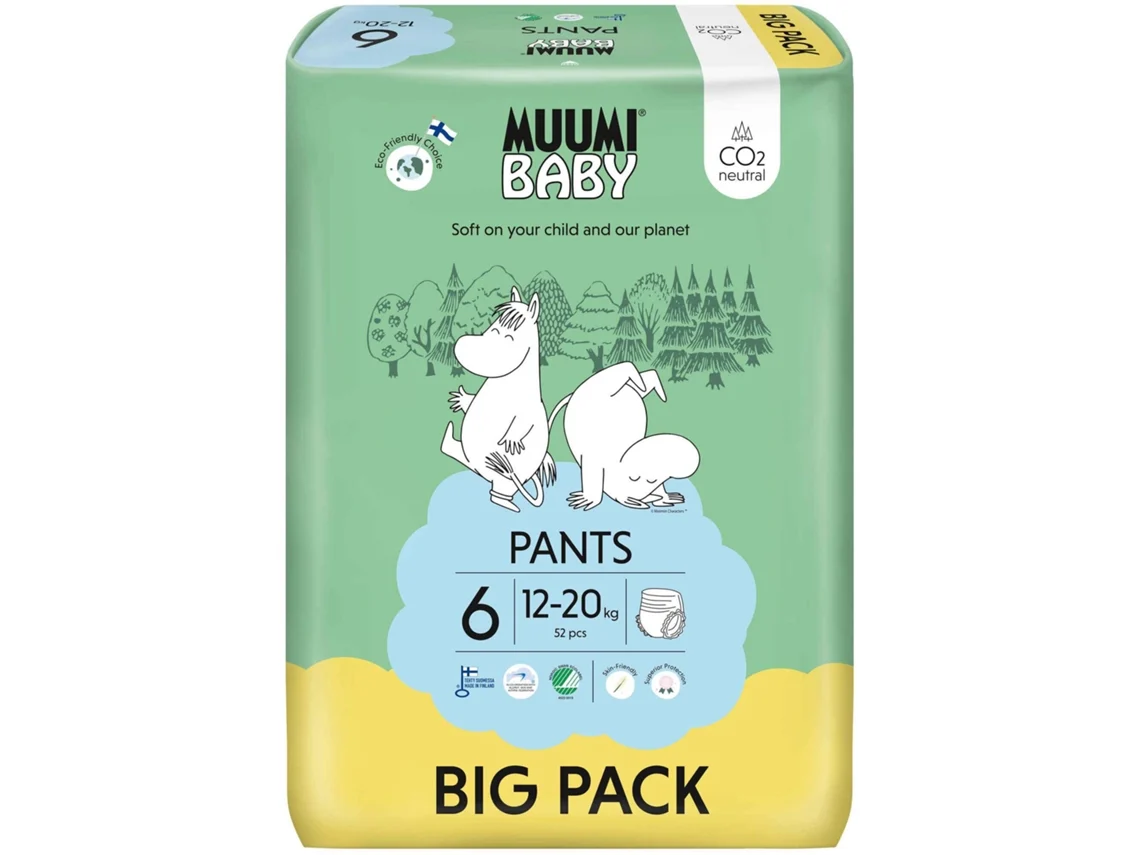Fraldas Cuecas  12-20Kg Tamanho 6 Big Pack MUUMI