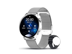 Relógio Bestvite Connected Feminino Chamadas Bluetooth Pedômetro Fc Controle De Música Sono Pulseira Inteligente Ip67 Prata