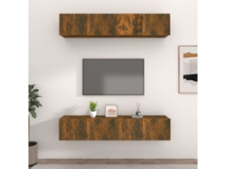 Vidaxl Móveis Tv 4 Pcs 80x30x30cm Derivados De Madeira Carvalho Fumado