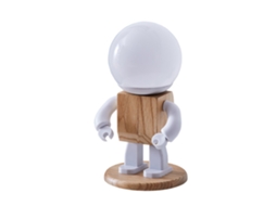 Mesa de robô fofa leve nórdica moderna lâmpada de mesa de madeira branca led crianças bebê menino menino crianças quarto de cabeceira SLD