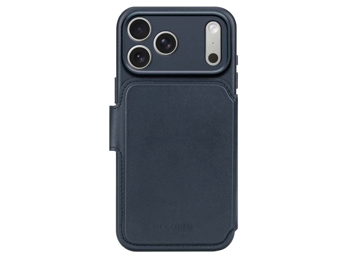 Decoded Capa Folio Para Iphone 17 Pro Max Magsafe Em Couro Com Capa Destacável Azul Marinho