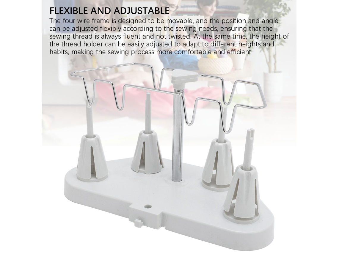 Soporte De Fio Multifuncional Trapezoidal Com 4 Porta Bobinas Ajustável De Altura Para Máquina De Costura Fy505