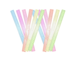 Conjunto De 12 Réguas Plástico Transparentes E Coloridas Yarnow Para Estudantes, Leves E Flexíveis, Ideais Para Medições