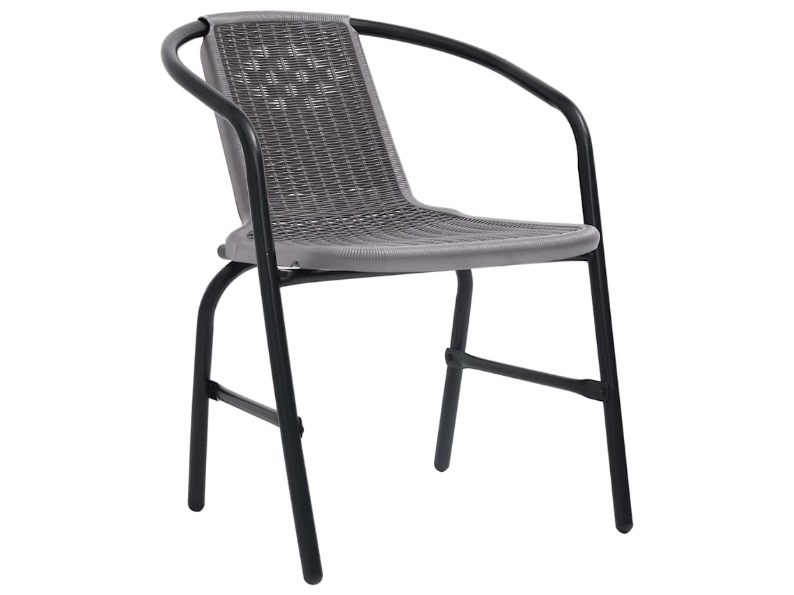 Vidaxl Cadeiras De Jardim 8 Pcs Vime Plástico E Aço 110 Kg