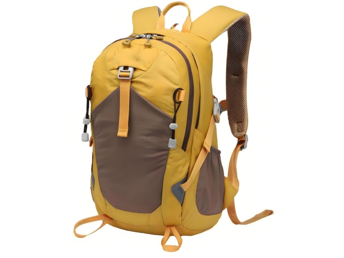 Mochila Dobrável E Leve Para Caminhadas, Mochila Resistente Com Múltiplos Compartimentos Para Homens E Mulheres, Cor Amarela