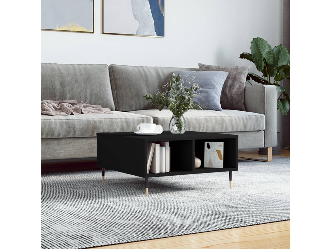 Vidaxl Mesa De Centro 60x60x30 Cm Derivados De Madeira Preto