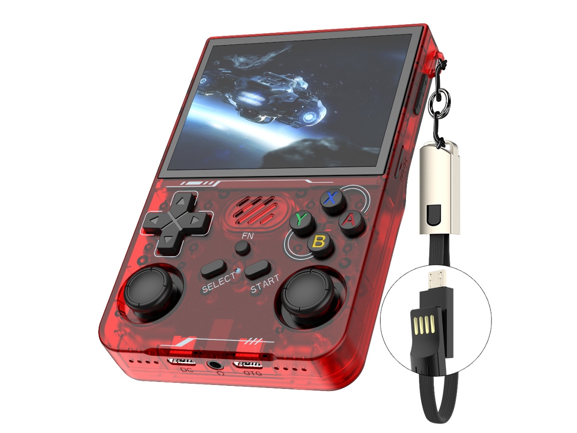 Consola De Jogos Portátil Open Source R36xx - Tela 3.5 Polegadas Ips Hd Mipi - Sistema Linux - Wifi Dupla Banda - 128gb