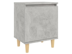Maison Exclusive - Mesa Cabeceira C/ Pernas De Madeira 40x30x50cm Cinzento Cimento