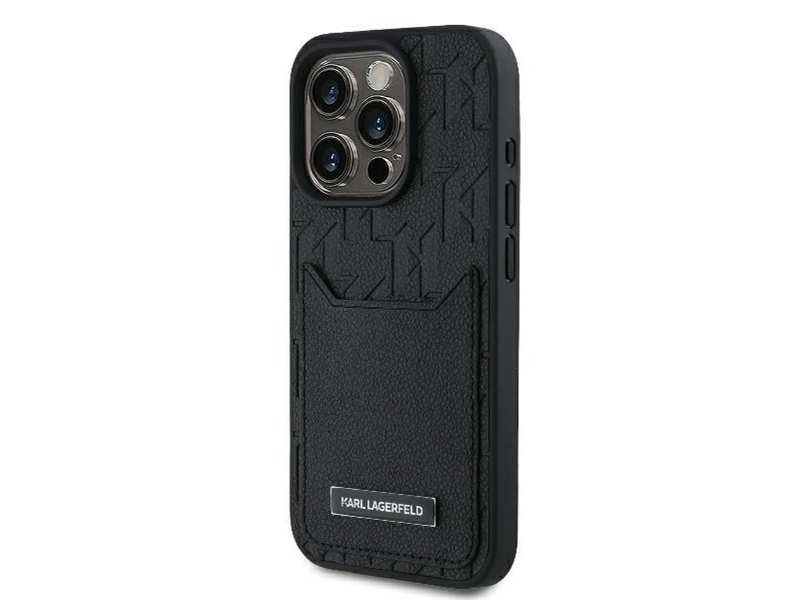 Capa para iPhone 16 Pro Max KARL LAGERFELD Pele Sintética Rígida Preto