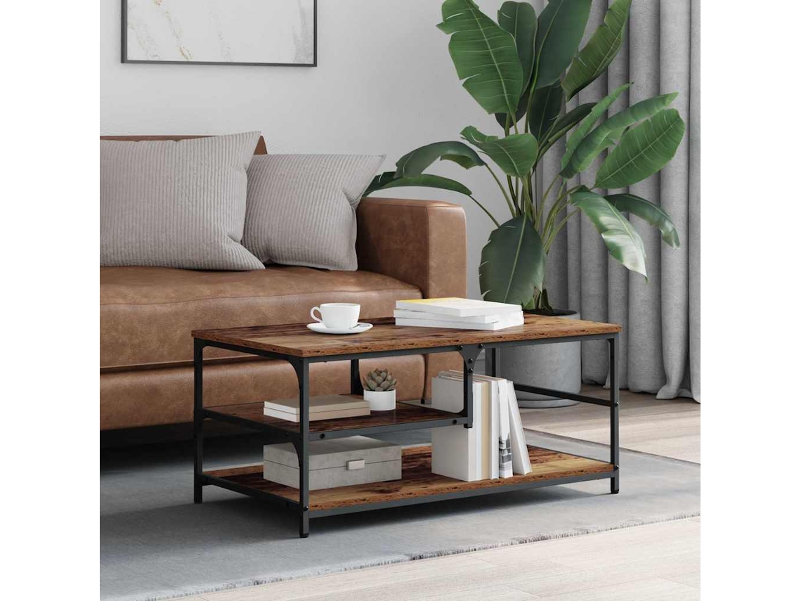 Vidaxl Mesa De Centro Madeira Antiga 90 X 49 X 40 Cm