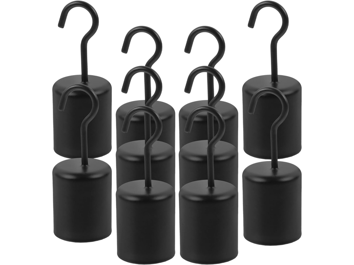 Conjunto De 10 Ganchos Teto Pretos Para Pendurar Decorações Internas E