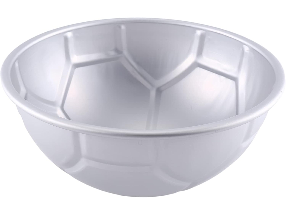 Molde De Alumínio Para Bolo Em Formato De Meia Bola De Futebol 3d , 20 Cm (8 Polegadas). Gokoco (1 Unidade)