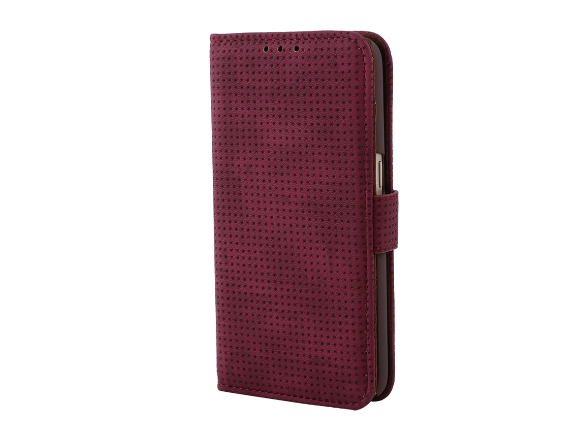 Capa de Telefone Samsung S7, malha retrô, com suporte e slot para cartão, vermelha EOOCOO