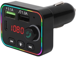 Transmissor Fm Bluetooth Para Carro, Carregador Veicular, Reprodutor De Mp3 Multifuncional Com Luz L Gokoco