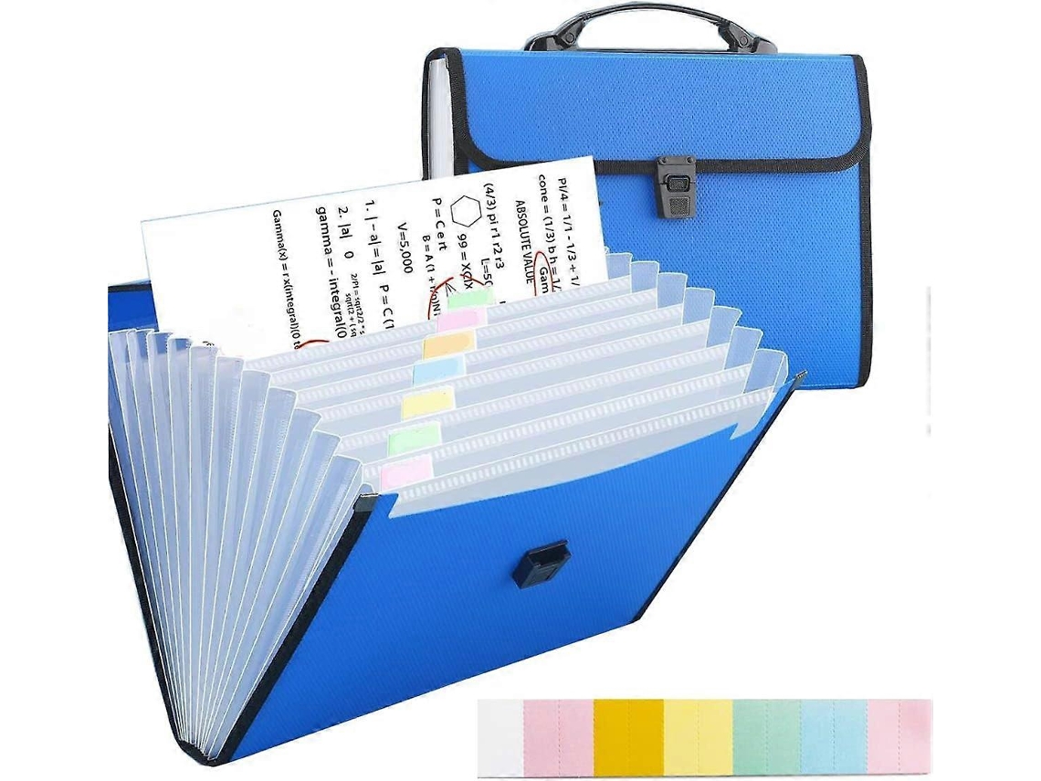 Pasta Organizadora Expansível Com 13 Compartimentos E Alça, Pasta Sanfonada, Carteira Plástica Para Documentos Em Formato A4, Ideal Para Escola