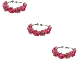 Coroa De Rosas Artificiais De 3 Peças, Elegante Acessório De Casamento Feito À Mão Para Noivos.