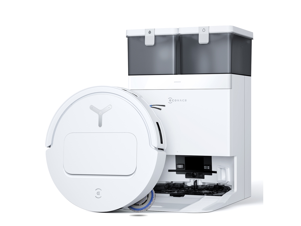 Aspirador Robô Ecovacs T50 Pro Omni Gen3, 81mm Ultra Fino, Estação Omni (lava-seca-esvazia), 25000pa, Aivi 3d, Zerotangle 3.0, Truedge 2.0, Branco