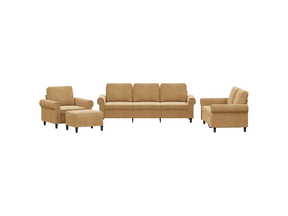 Sofa Set, Sofa Sets Vidaxl Marrom Veludo (n/a)