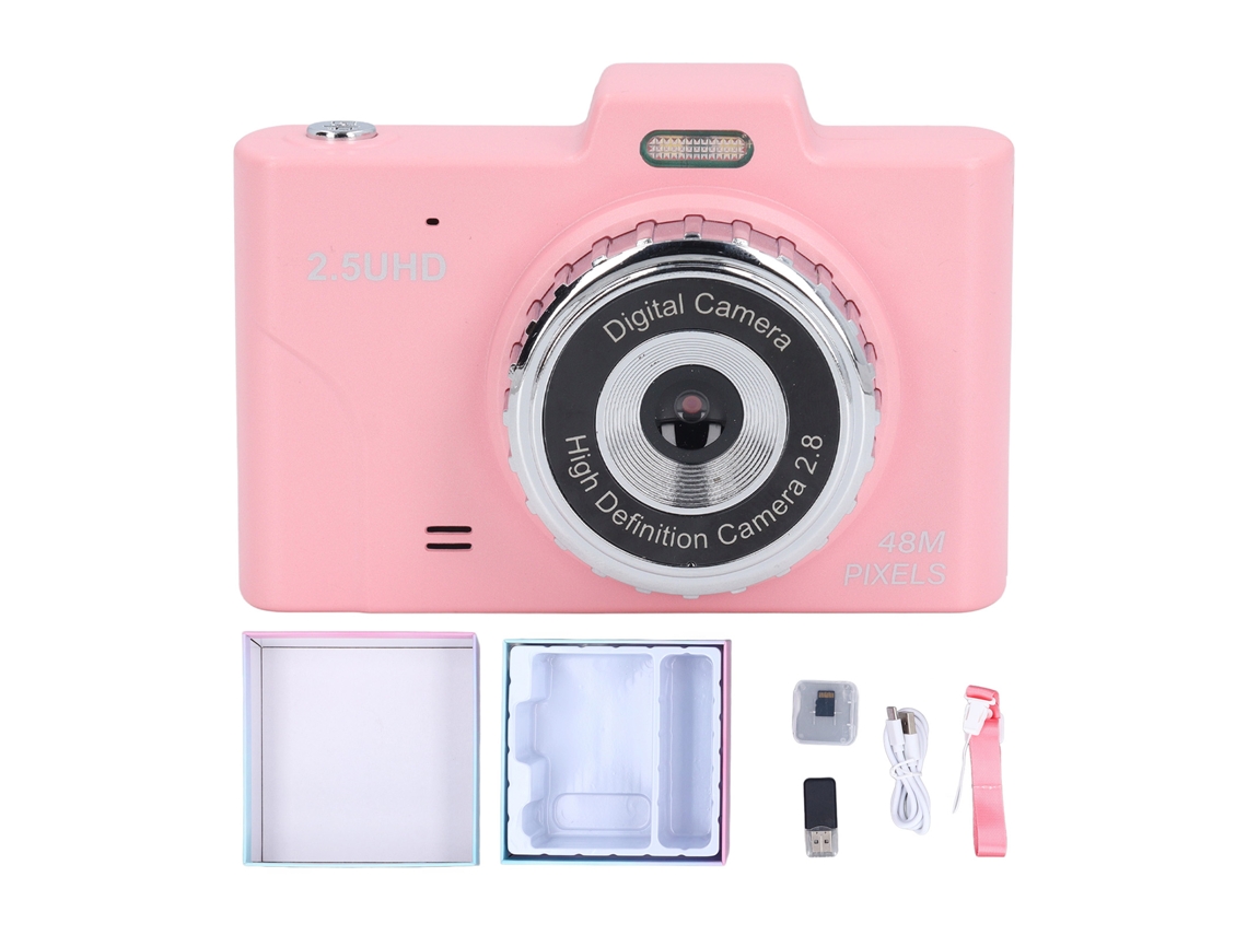 20du26 câmera Compacta para Adolescentes 1080p Hd Ccd Lentes Duplas Tela 2.8 Polegadas Rosa