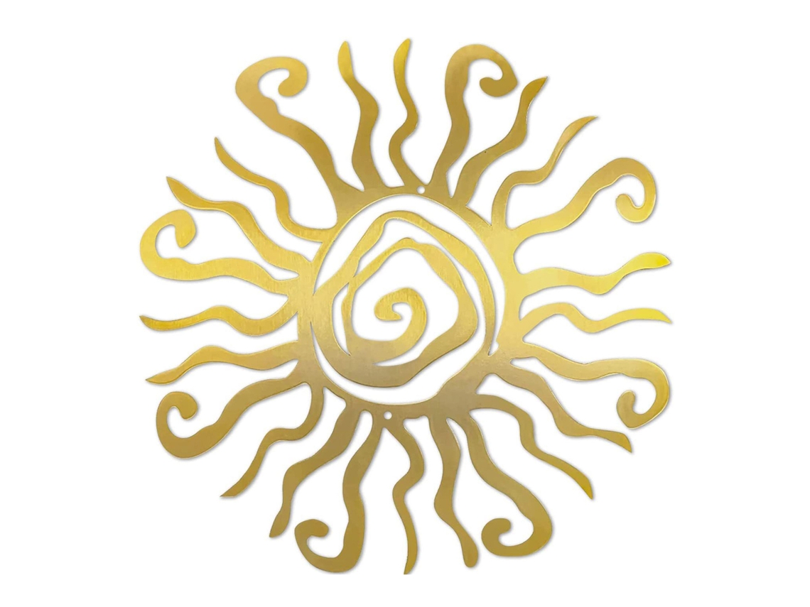 Laxiscreed Arte De Parede Dourada Sun Metal Para Decoração De Interior E Exterior