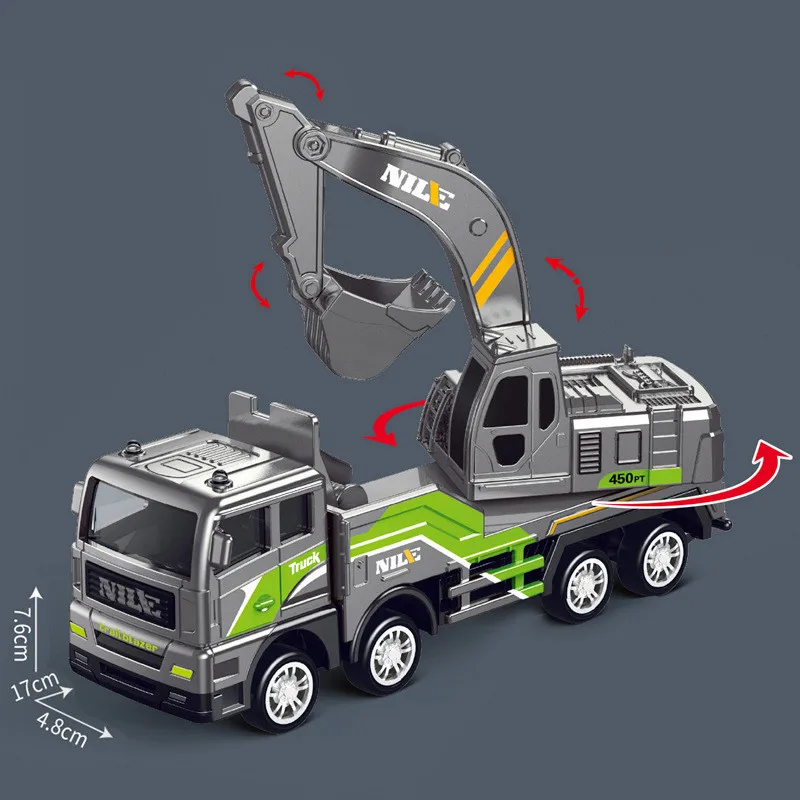 Brinquedo De Carro De Simulação De Engenharia Em Liga Metálica Na Escala 1:60