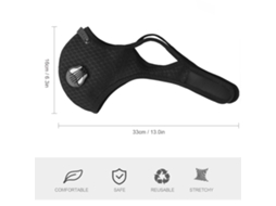 Business máscara Reutilizável com Válvula e Filtro de Carvão Ativo, Ajustável, para Corrida, Ciclismo, Camping, Viagem