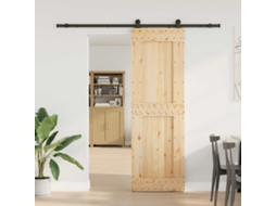 Vidaxl Porta Deslizante Narvik Natural E Preto 70 X 210 Cm (213,5 Cm)