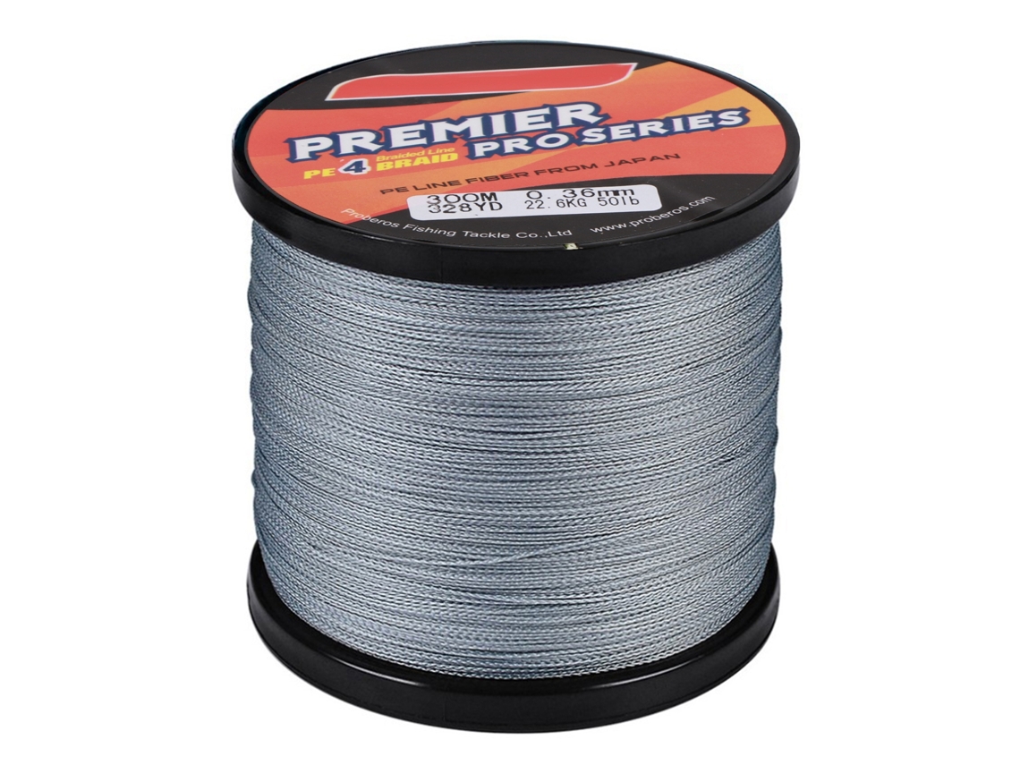 Linha de Pesca 5.0/50lb 300m Pe Resistente À Abrasão Cinza