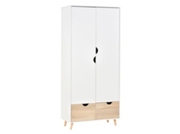 Guarda roupa 2 Portas S/MARCA em madeira, 1 Prateleira, 1 Cabide, 2 Gavetas (80x40x180cm)