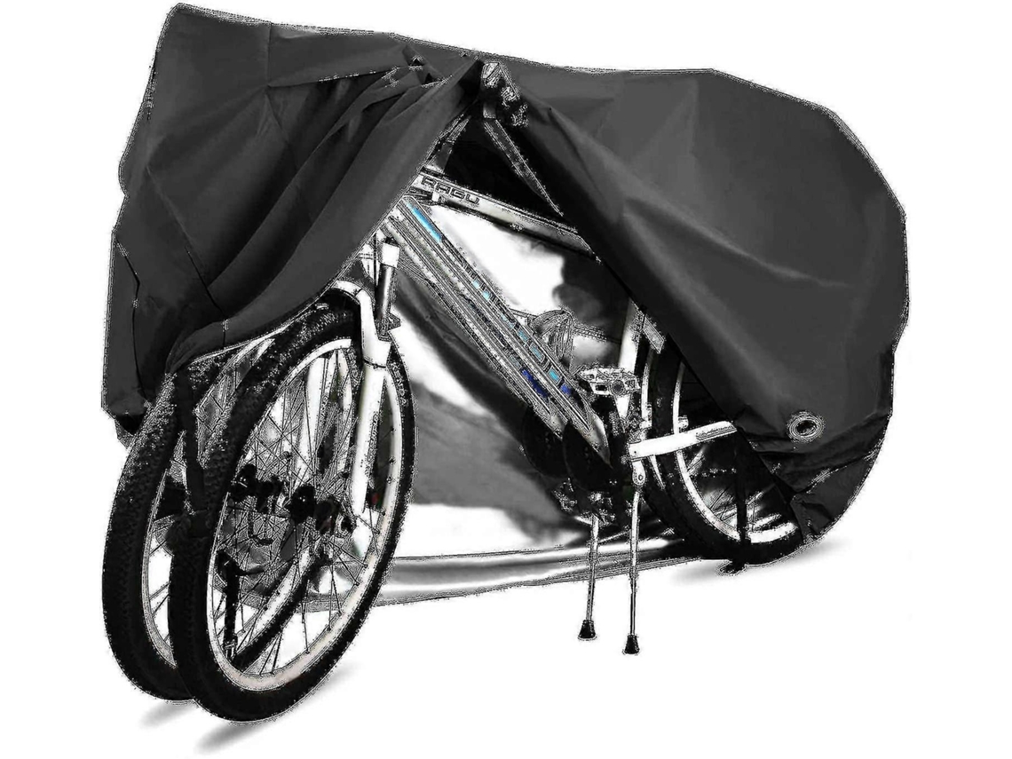 Capa impermeável e respirável Rebe para bicicletas, em tecido 210D, com ilhós para cadeado, protege 2 bicicletas de montanha e de estrada para uso externo.