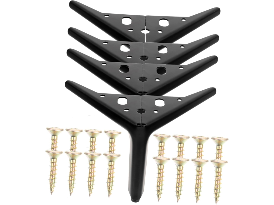 Sewacc Conjunto De 4 Pés Metálicos Para Móveis, Suporte Para Sofá, Armário E Cama, Substituição E Estabilidade