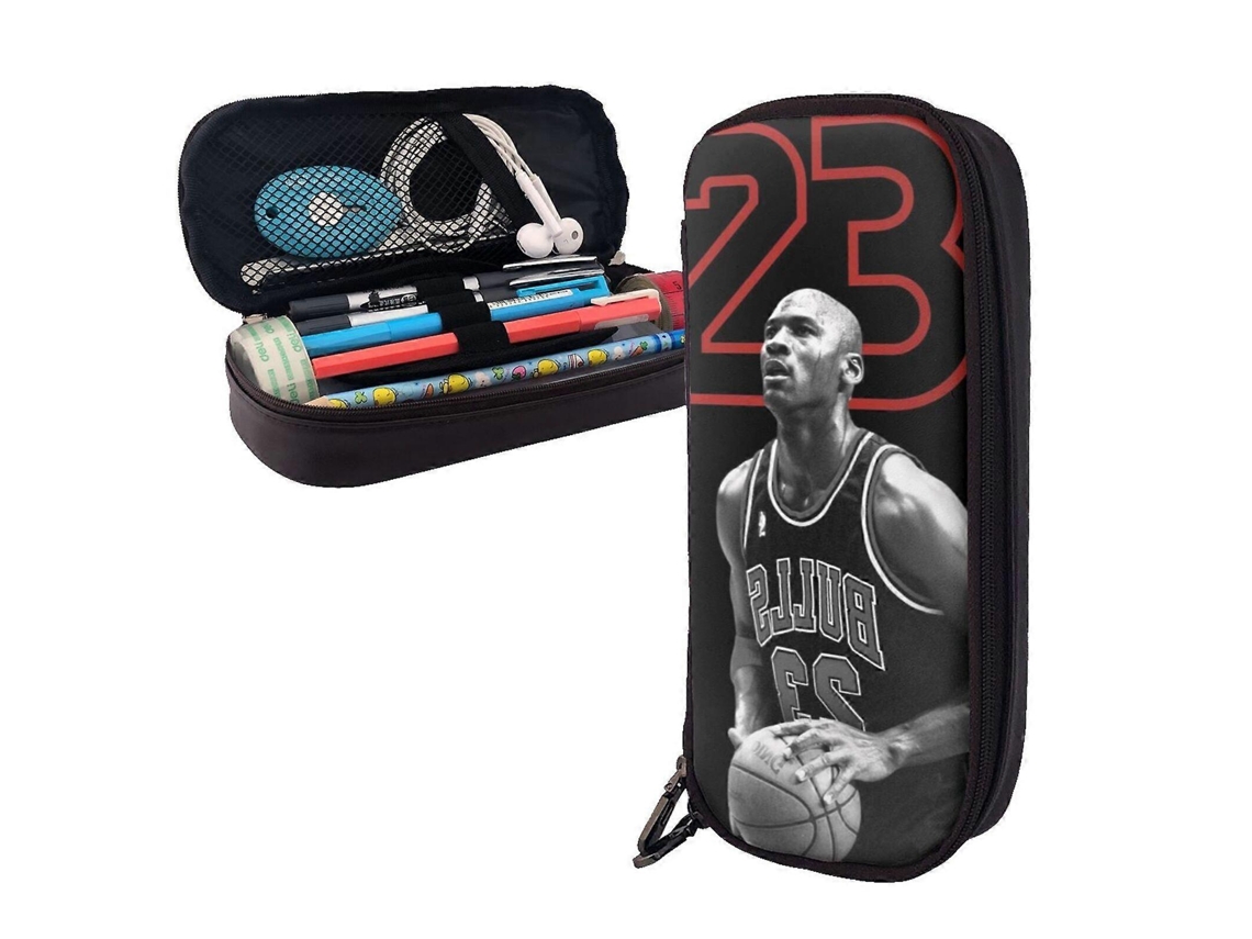 H84 Estojo Michael Jordan Bolsa De Couro Marrom Multifuncional Para Lápis E Pequenos Objetos Y84 Slowmoose