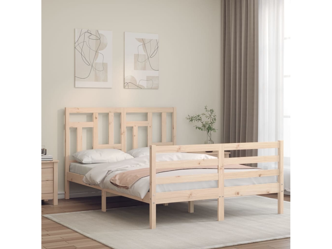 Estrutura De Cama Com Cabeceira 120x200 Cmmadeira Maciça