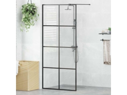 Vidaxl Divisória De Chuveiro C/ Vidro Transparente Esg 90x195 Cm Preto