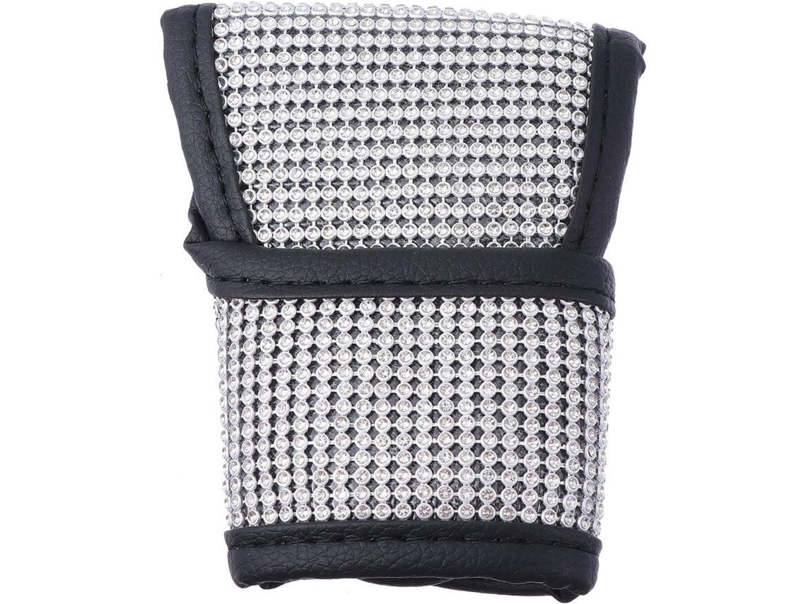 Capa Elegante Para Alavanca De Câmbio Em Couro Pu Com Strass Para Interior De Carro