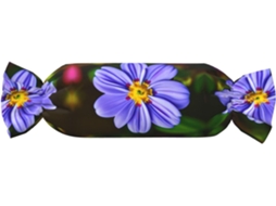 Almofada Cilíndrica Formato de Doce com Estampa Flores Roxas 100 % Poliéster Suporte Ergonômico Ideal para