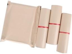 Sacos Correio Impermeáveis Bege, Pacote com 50 Unidades, Sacos para Correio, Envelope Plástico, Embalagem para Roupas, Sacola