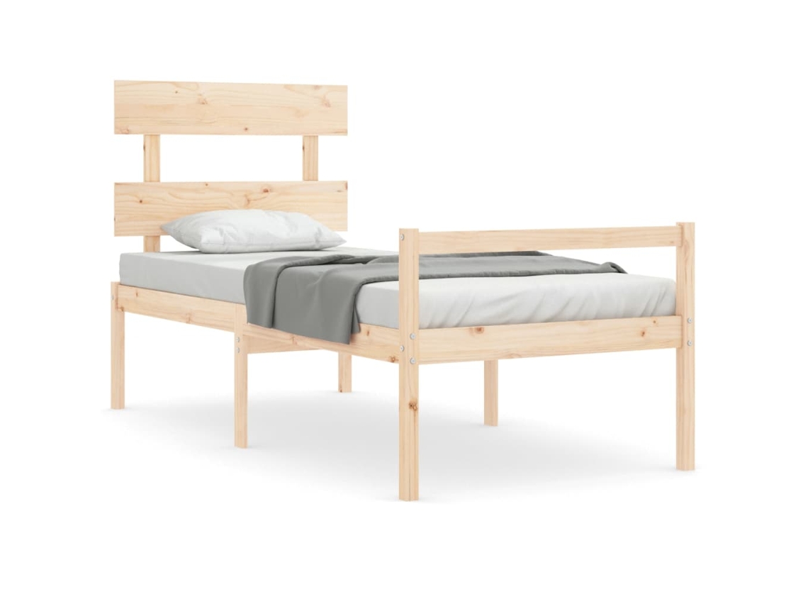 Cama para Idosos com Cabeceira em Madeira Maciça 90x200 cm MAISON EXCLUSIVE