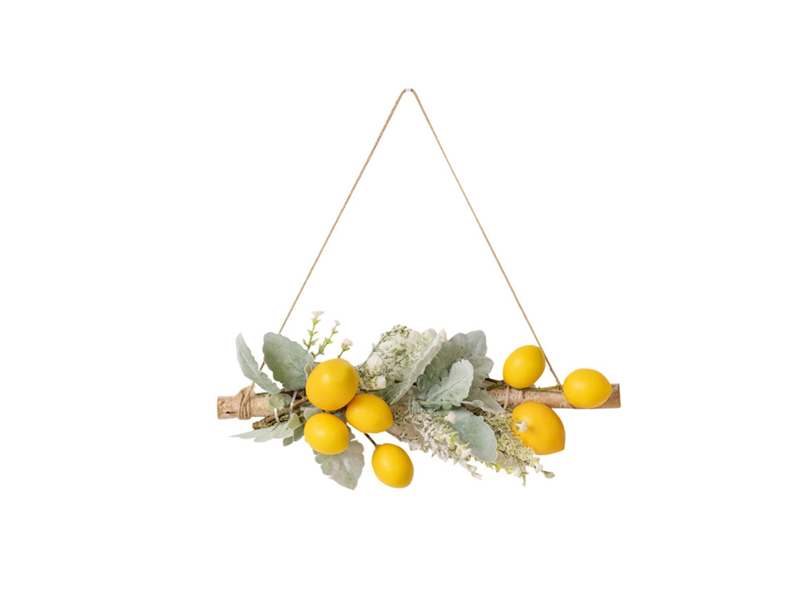 Guirlanda artificial de frutas romã com flores para decoração de parede casa casamento S/MARCA