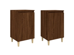Bedside Cabinet, Bedside Cabinets Vidaxl Marrom Madeira Processada (n/a)