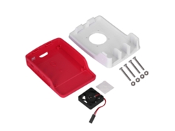 Capa protetora para Raspberry Pi com revestimento em ABS e dissipador de calor preto