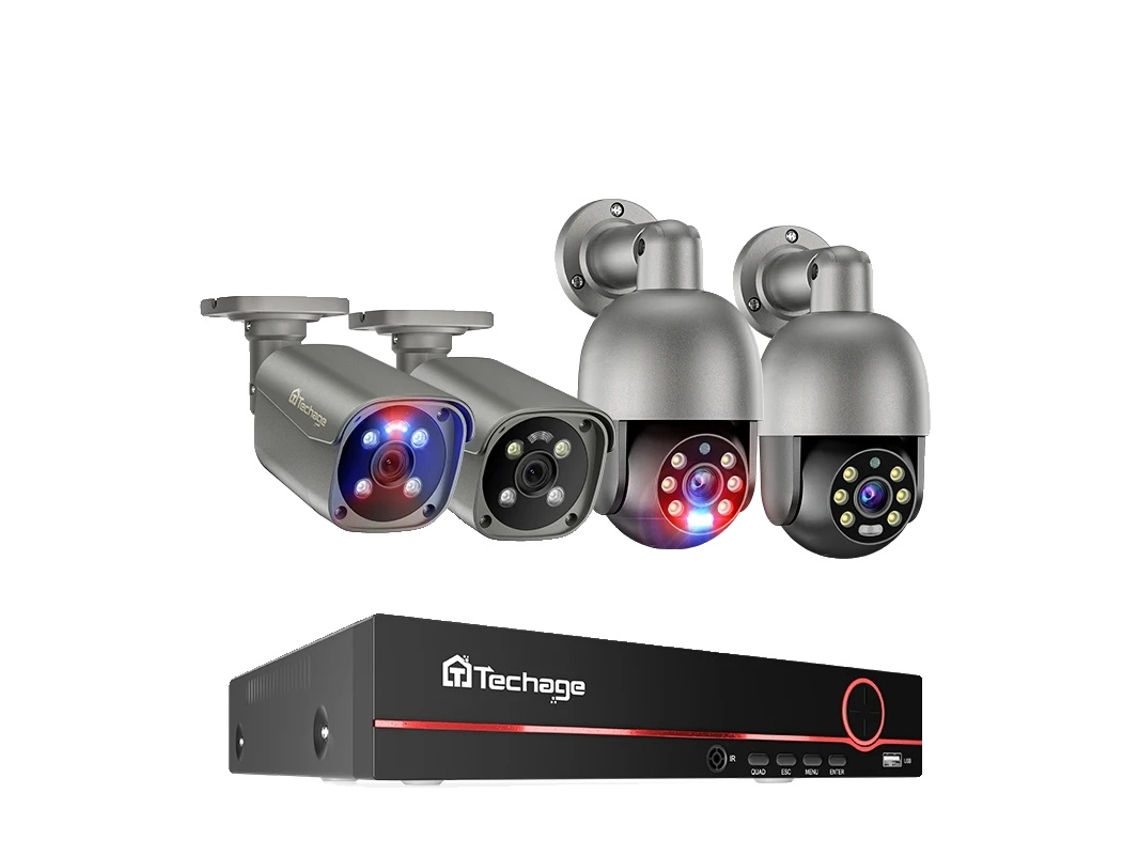 Sistema de segurança CFTV, resolução 4K, áudio bidirecional, NVR de 8 canais, 4 câmeras, HDD OEM de 3 TB integrado