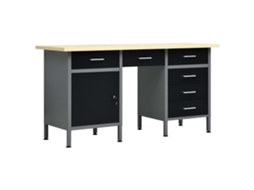 Vidaxl Bancada De Trabalho 160x60x85 Cm Aço Preto